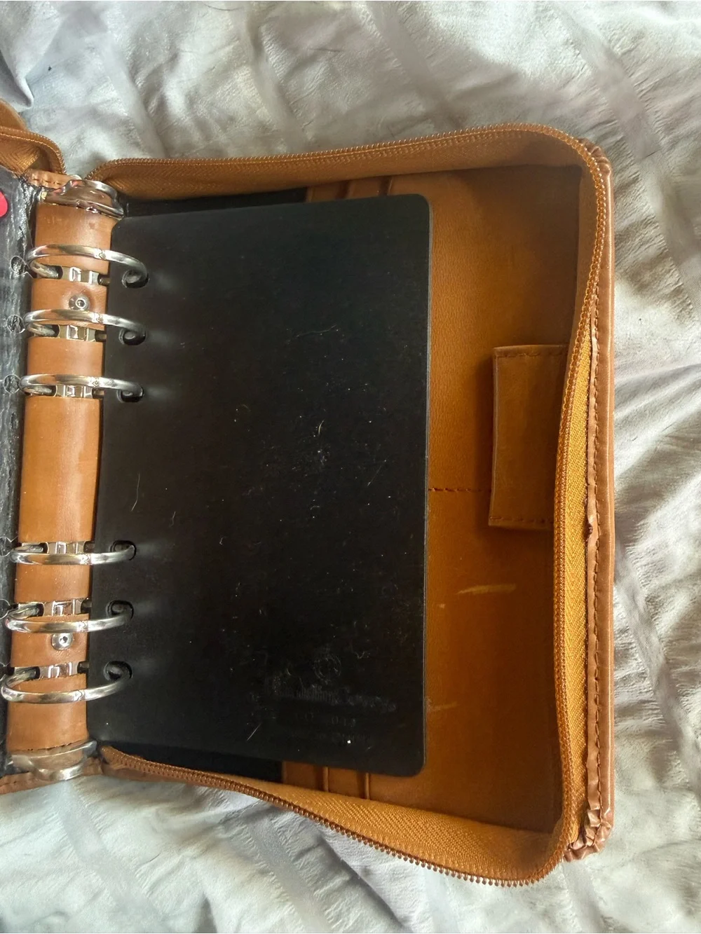 Franklin Covey Chestnut Brown Leather Zip Portfolio